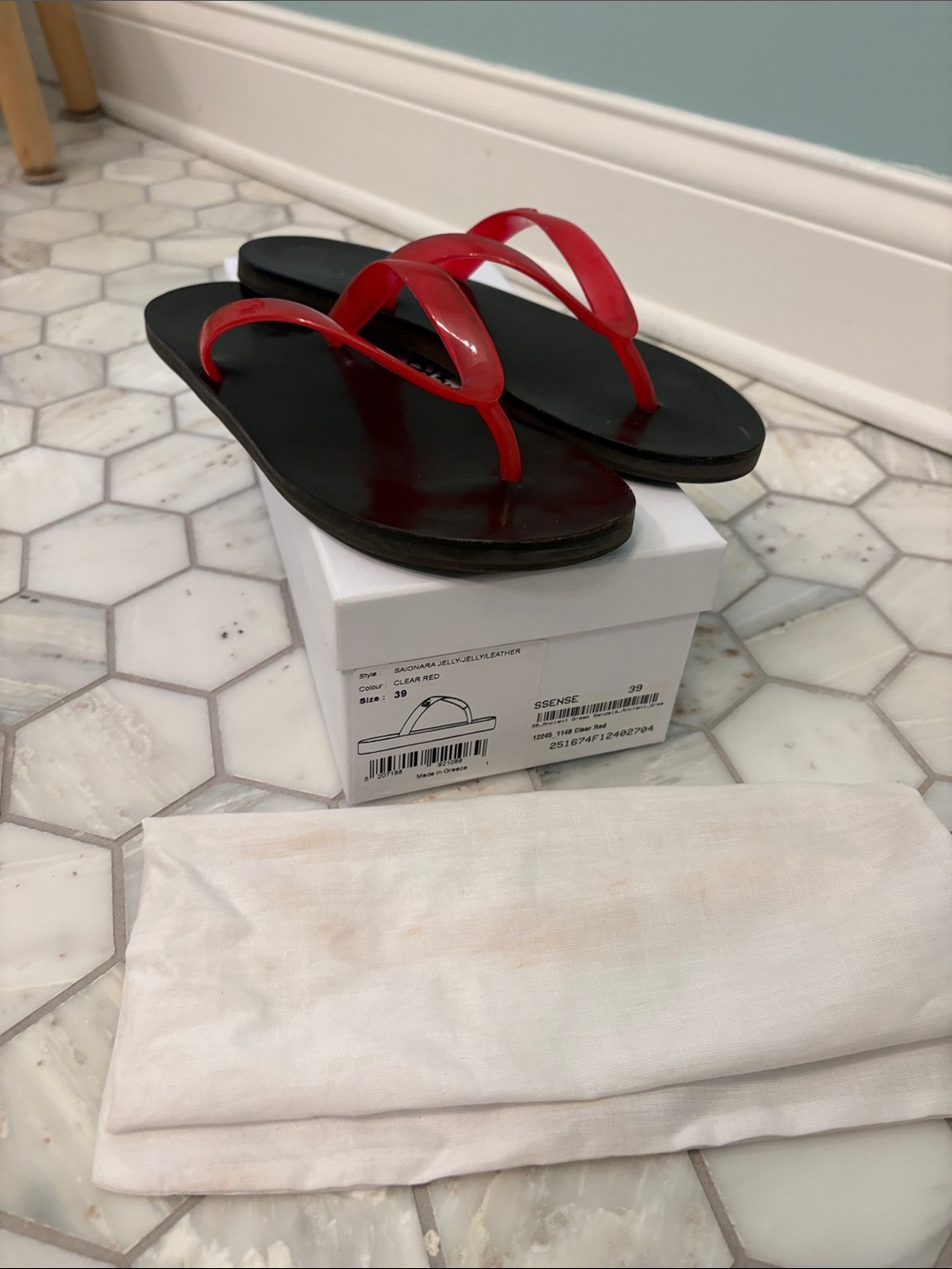 Ancient Greek Sandals Saionara Red Jelly Size 39 US 9 fits like 8